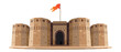 indian maratha fort with flag vector