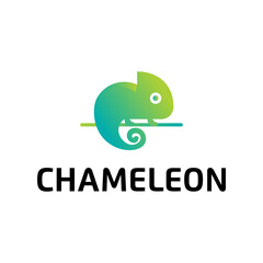 Wall Mural - Chameleon simple logo icon vector illustration 