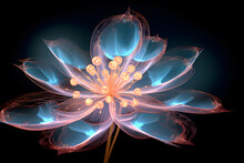 Abstract Fractal Glowing Flower