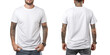 © Arup Debnath - Set of plain white color t-shirt template front and back view mock up isolated on a transparent background