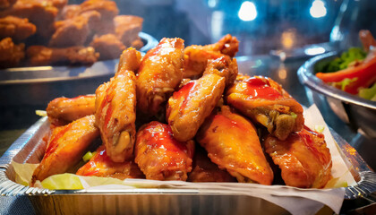 Wall Mural - Spicy Roasted Chicken Wings