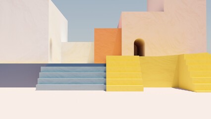 Poster - A minimalist representation of vibrant gradients in symphony, showcasing the harmonious interplay of bold colors..