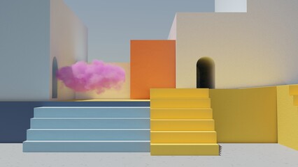 Poster - A minimalist representation of vibrant gradients in symphony, showcasing the harmonious interplay of bold colors...