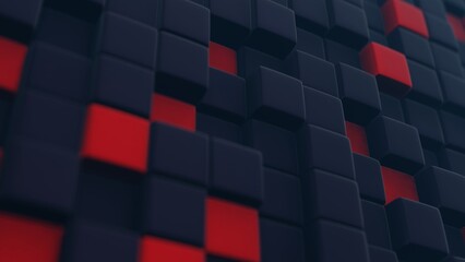 Leinwandbilder - Cubic shapes arranged in a matrix with a 3D twist, forming an abstract and visually intriguing composition...