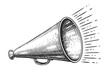 © ~ Bitter ~ - Retro megaphone, sketch. Screaming bullhorn advertising, vintage announcement, propaganda. Vector illustration