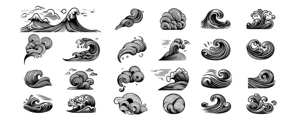 Vector collection of waves