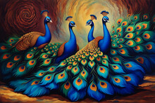 Colorful Peacock Dance Mandala Art.