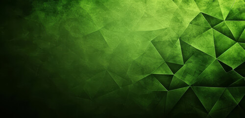 Wall Mural - Textured green geometric shapes on a dark background.