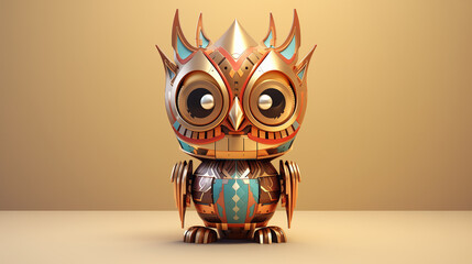 Wall Mural - Metallic 3D Totem illustration