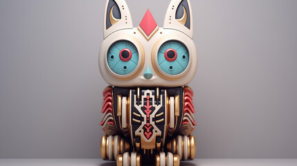 Wall Mural - Metallic 3D Totem illustration