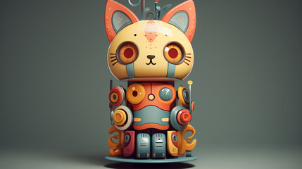 Metallic 3D Totem illustration