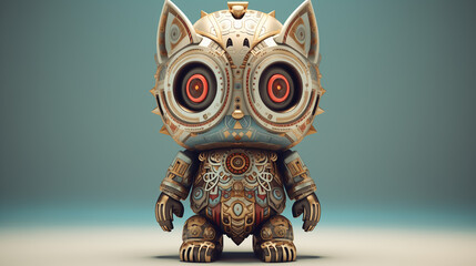 Wall Mural - Metallic 3D Totem illustration