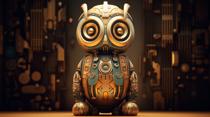 Wall Mural - Metallic 3D Totem illustration