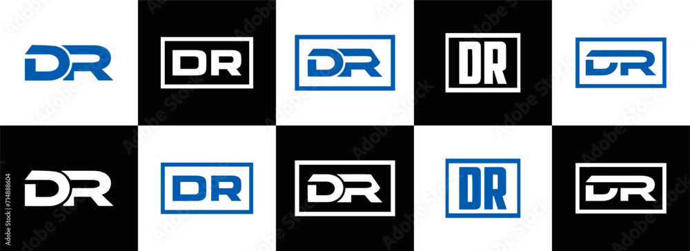 DR logo. D R design. White DR letter. DR, D R letter logo design ...