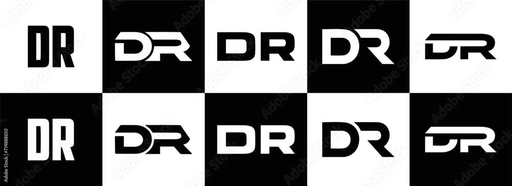 Vektor DR logo. D R design. White DR letter. DR, D R letter logo design ...