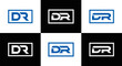 DR logo. D R design. White DR letter. DR, D R letter logo design. Initial letter DR linked circle uppercase monogram logo. D R letter logo vector design. DR letter logo design five style.