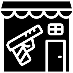 Canvas Print - Gun Shop vector icon illustration of Shops and Stores iconset.