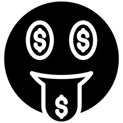 Poster - Money Mouth Face vector icon illustration of Emoji iconset.