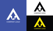 Complete Illustration Of  A Letter Logo, Letter A Logo, Up Arrow Logo And Different Colors With Fully Editable Logo.