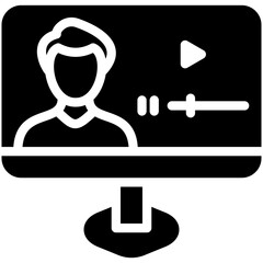 Poster - Video Lecture vector icon illustration of Online Education iconset.