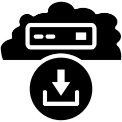 Sticker - Cloud Download vector icon illustration of Cloud Computing iconset.