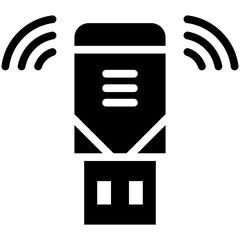 Sticker - USB Wifi vector icon illustration of Cloud Computing iconset.