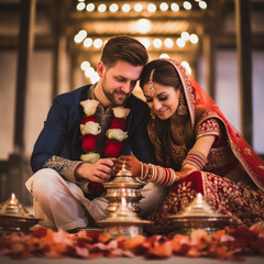 Wall Mural - Couple at an Indian wedding.