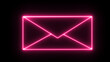 Glowing neon email icon. Abstract symbol icon of letter box.