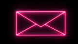 Fototapeta  - Glowing neon email icon. Abstract symbol icon of letter box.