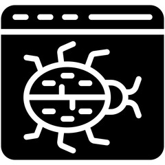 Sticker - Website Bug Icon vector icon illustration of Networking and Data Sharing iconset.