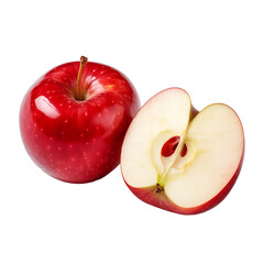 Canvas Print - Apple cut in half on transparent background PNG