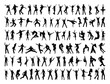 Dancing peoples silhouette vector art