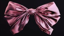 Pink Bow Tie On Black Background Generative AI