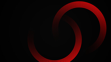 Wall Mural - abstract dark background with glowing geometric lines. Modern shiny red lines pattern. Futuristic technology concept abstract wave dark background. vector illustration