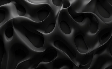 Wall Mural - Abstract 3d black background, organic shapes seamless