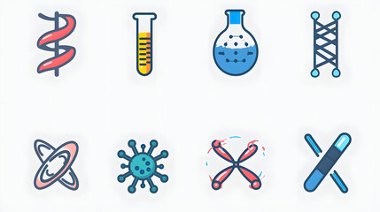 Canvas Print - Biology science icons