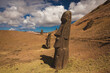Moai statues are monolithic human figures carved by the Rapa Nui people on Rapa Nui (Easter Island) in eastern Polynesia, Chile 
