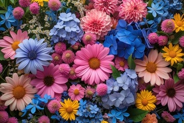  many blooming flowers, floral background