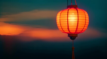 Poster - a lamp hanging from a pole with a sky in the background