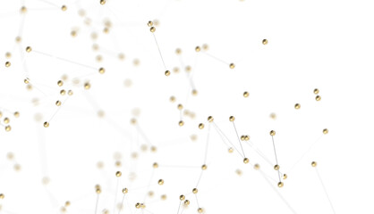 Wall Mural - Molecular background with DNA. Network with connecting dots and lines.