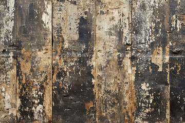 Wall Mural - Vertical Aged Slats, Distressed Wooden Planks Interior Material Surface Texture