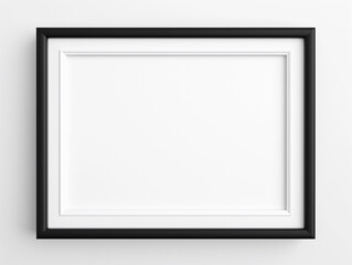 Black picture frame isolated on white background.