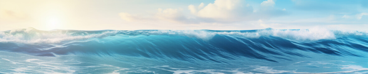 Wall Mural - abstract background with sea wave, web site header or footer template
