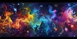 A vibrant and colorful space scene with a dragon and various celestial objects Generative AI