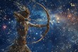 A celestial archer with a golden bow and arrow Generative AI