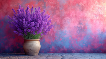 Wall Mural - A gradient from a soft lavender to a deep purple creates a mood of tenderness and romance