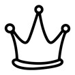 doodle crown hand drawn line icon.