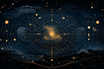 Canvas Print - Celestial stargazers, mapping the constellations and unraveling the secrets of the universe - Generative AI