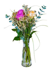 Wall Mural - Isolated flower arrangement in a glass vase