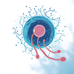 Wall Mural - fertility reproduction of ovum and spermatozoon